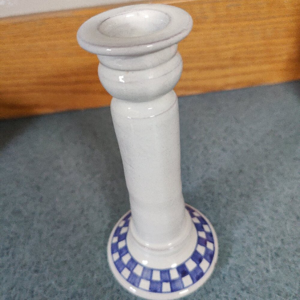 Made In Portugal Hand Painted Ceramic Candlestick